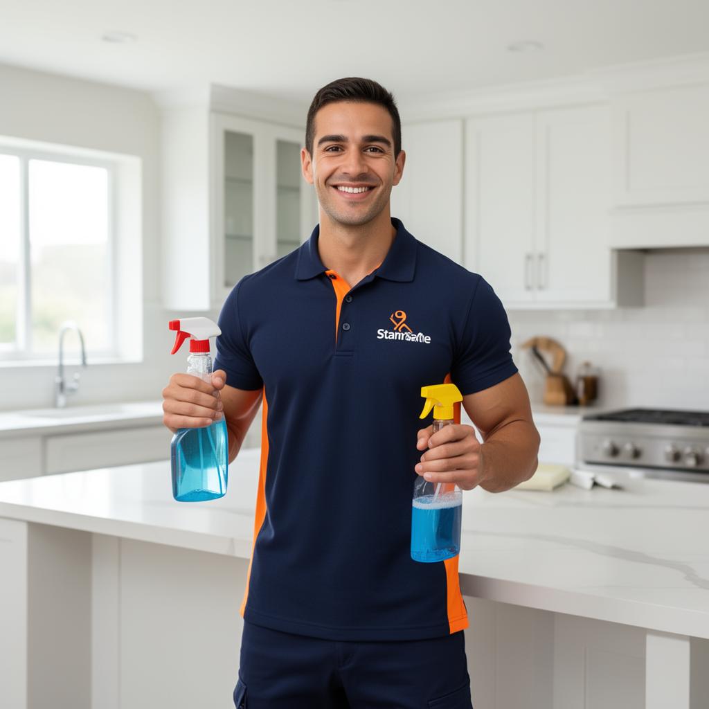 Maid4OKC cleaner ready to serve an Oklahoma City home